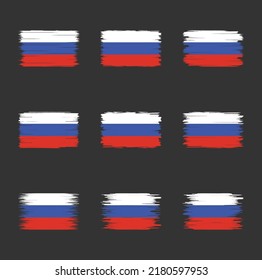 Russia Flag Brush Collection. National Flag