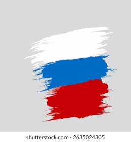 Russia flag with brush paint textured, Symbol of Russia,template for banner,promote, design, and business matching country poster, vector illustration