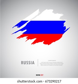 Russia flag with  brush stroke background vector,illustration,poster 