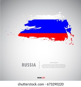 Russia flag with  brush stroke background vector,illustration,poster 