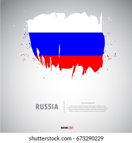 Russia flag with  brush stroke background vector,illustration,poster 