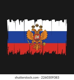 Russia Flag Brush Strokes Vector