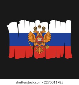 Diseño de vectores de pincel de bandera de Rusia