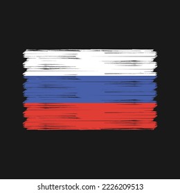 Ilustración del vector del pincel de bandera de Rusia