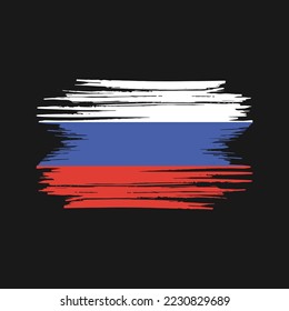 Ilustración del vector del pincel de bandera de Rusia