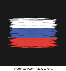 Ilustración del vector del pincel de bandera de Rusia