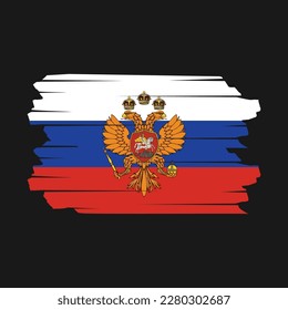 Russia Flag Brush Vector Illustration