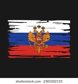 Russia Flag Brush Vector Illustration