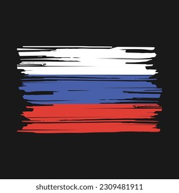 Russia Flag Brush Vector Illustration