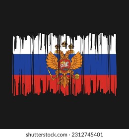 Russland-Flagge - Vektorgrafik mit Druckknopf