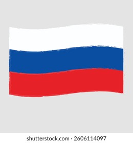 Russia Flag Brushed Style vector illustration