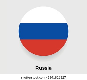 Russia flag bubble circle round shape icon vector illustration