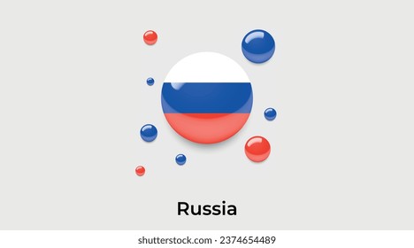 Russland Flagge Blase Kreis rund Form Symbol bunte Vektorgrafik