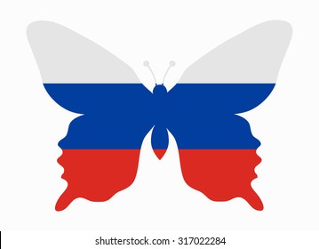 russia flag butterfly