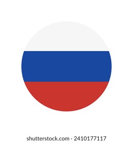 Russia flag. Button flag icon. Standard color. Circle icon flag. Computer illustration. Digital illustration. Vector illustration.