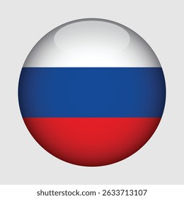 Russia flag button. The national flag of Russia. Vector