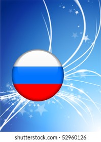 Russia Flag Button on Abstract Modern Light Background Original Illustration