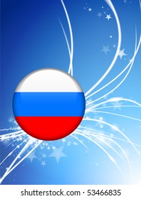 Russia Flag Button on Abstract Light Background Original Illustration