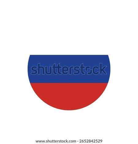 Russia Flag Button. Russia Round flag icon. Russia flag badge Vector for independence day celebration Png on transparent background.