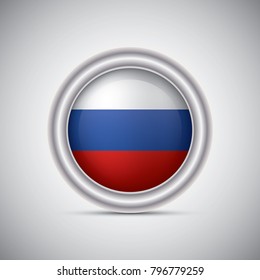 Russia flag button style. Vector image