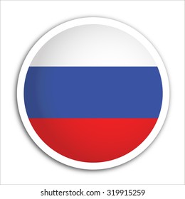 Russia Flag Button Vector - flag icons