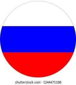 Russia flag button.Russian flag. Flag of Russia. Vector illustration suitable for banner or background.
