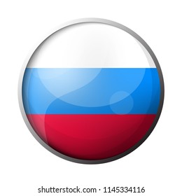 Russia flag. Circle, icon