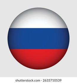 Russia flag in circle. The national flag of Russia. Vector