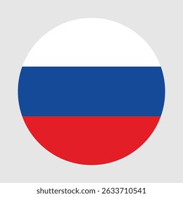Russia flag in circle. The national flag of Russia. Vector