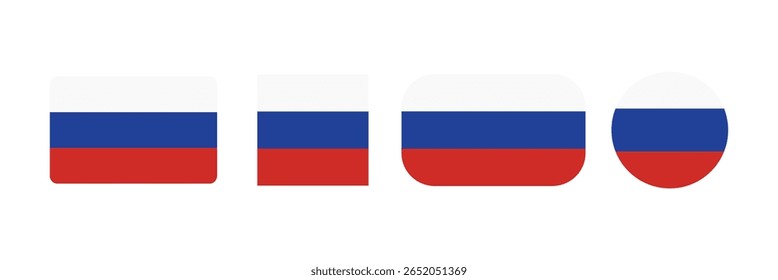 Russia flag circle transparent png. Russian flag round. vector illustration isolated on transparent background.