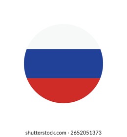 Russia flag circle transparent png. Russian flag round. vector illustration isolated on transparent background.