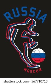 Russia Flag color graphic design vector art