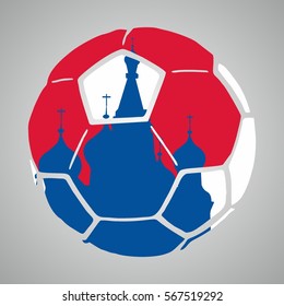 Russia flag color soccer ball graphic design vector art