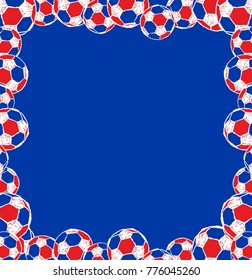Russia flag color soccer ball frame graphic design vector art