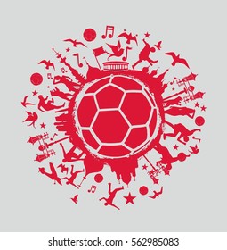 Russia flag color soccer team graphic design vector art