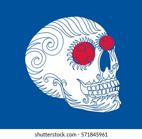 Russia flag color tattoo skull graphic design vector art 