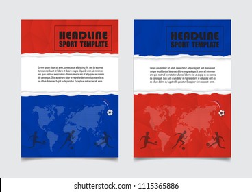 Russia flag colors background. Vector design. Annual Cover Template in A4 size .