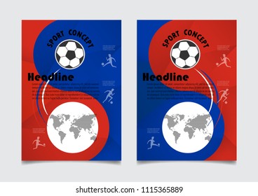 Russia flag colors background. Vector design. Annual Cover Template in A4 size .
