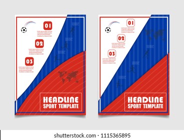 Russia flag colors background. Vector design. Annual Cover Template in A4 size .