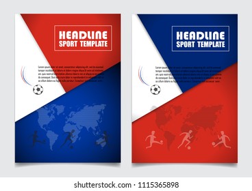 Russia flag colors background. Vector design. Annual Cover Template in A4 size .
