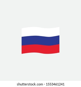 Russia flag colors flat icon, vector sign, waving flag of Russia colorful pictogram isolated on white. Symbol, logo illustration. Flat style design