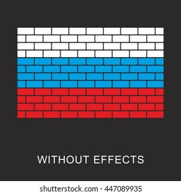 Russia. Flag composed of colored bricks.