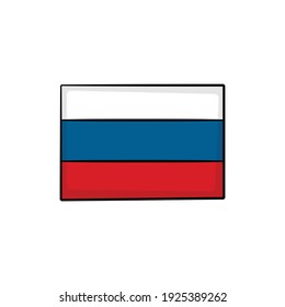 Russia flag in drawing style isolated vector. Hand drawn object illustration for your presentation, teaching materials or others.