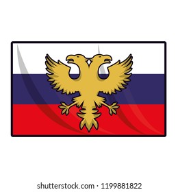 Russia flag with emblem