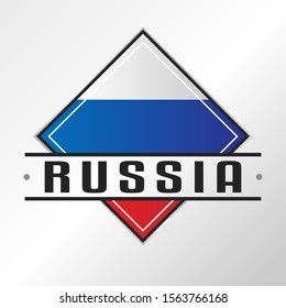 Russia Flag Emblema. Vector Design National. Illustration Country Symbol.