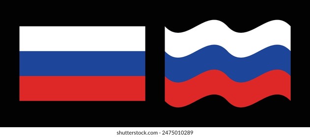 russia flag flat waving concept vector illustration