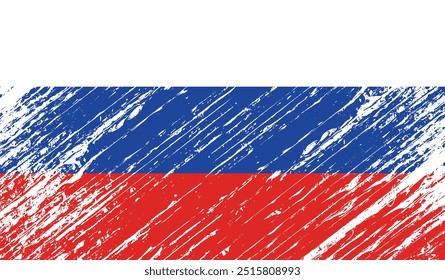 Ilustración de diseño de Vector de textura de fondo grunge de bandera de Rusia
