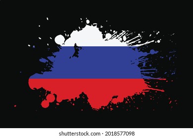Bandera Rusa Con Diseño De Efecto Grunge. Se utilizará para los gráficos de camisetas, la impresión, el afiche y el fondo.