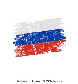  Bandera de Rusia con efecto grunge - Ilustración vectorial