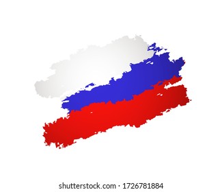 Russia flag with grunge style. Vector graphic element for banners, cards, and other designs for Russia Day, Independence Day, election.